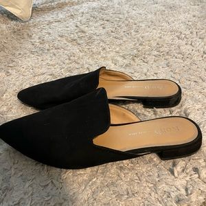 Black Flats Mules size 10